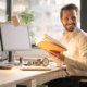 young lawyer sitting at a desk